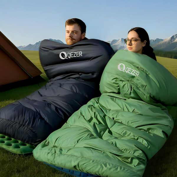f06005e078552d19 QEZER XXL Down Sleeping Bag,230cm x 100 cm Extra Large Sleeping Bag Lightweight and Warm for 3~4 Seasons Adults Outdoor Camping, Hiking and Backpacking
