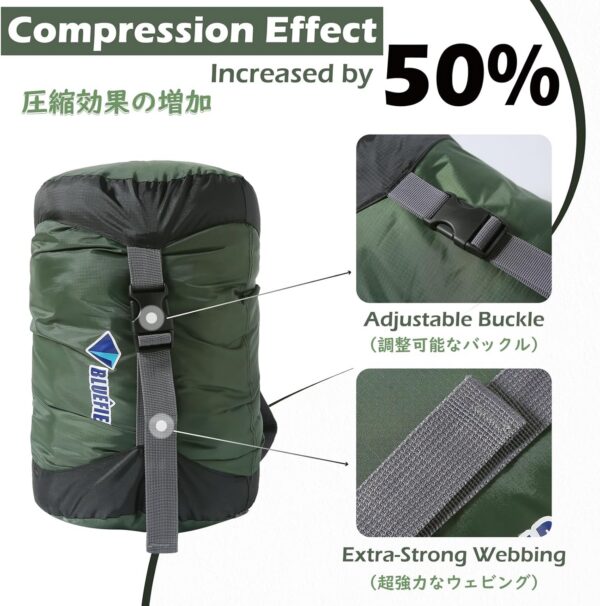 f0747194fb20ea17 TRIWONDER Compression Sack Nylon Compression Stuff Sack Compression Stuff Sack Sleeping Bag Stuff Sack Ditty Bags with Dust Flap for Backpacking, Hiking, Camping, Traveling