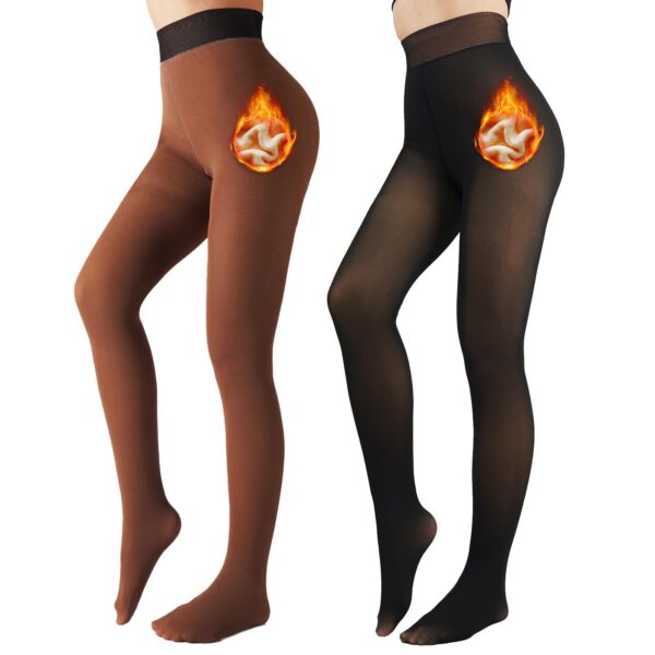 f0756c3d8eaf768e X-CHENG Fleece Lined Women - Fake Translucent Warm Pantyhose Leggings Sheer Thick Tights for Winter