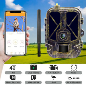 4K Live Stream Trail Camera 4G 30MP APP Clould Service Hunting Cameras 10000Mah Li-Battery Night Vision Photo Traps HC940PROLI