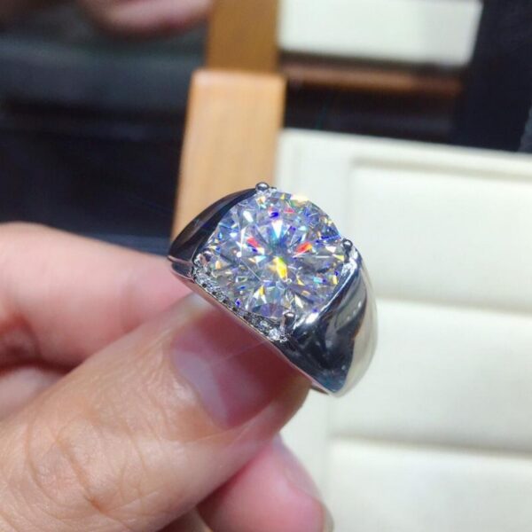 f09840837a186c0b HOYON 5 Carat Diamond Style Hearts Arrows PT950 Color Moissanite Open Size Ring for Men and Women Sier Jewelry