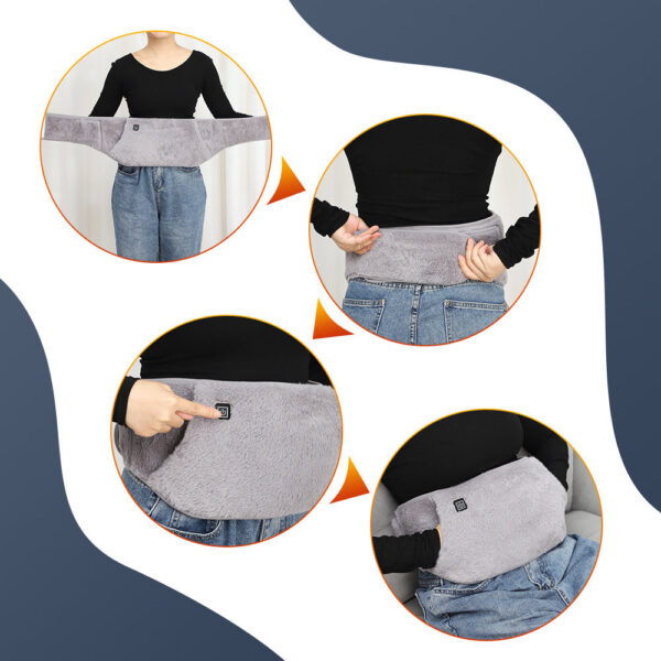 f09ab1c520006595 3 Levels Electric Graphene Heating Uterine Belt Cold-Proof Hand Waist Warming Pad USB Recharging Abdominal Warmer