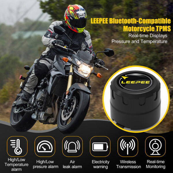 f09f13bf2ed15312 Motorcycle TPMS 2 Sensors Bluetooth 4.0 5.0 Tire Pressure Monitoring System Pit Bike Tyre Tester Diagnostic Set Moto Accessories