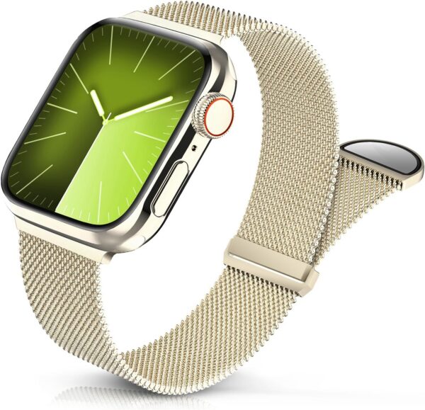 Sunnywoo Metal Stainless Steel Band Compatible with Apple Watch Bands 40mm 38mm 41mm 42mm 44mm 45mm 49mm,Silver Loop Adjustable Magnetic Strap for iWatch Series Ultra 8 7 6 5 4 3 2 1 SE for Women Men