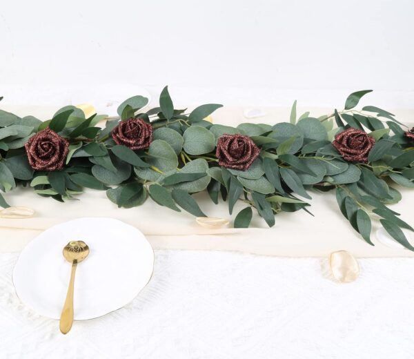 f0a803c2c69be4a4 IPOPU Artificial Flowers, 25pcs Foam Glitter Roses Glitter Foam Rose Foam Rose with Stem for DIY Wedding Bridal Bouquet Home Party Decoration(Coffee)