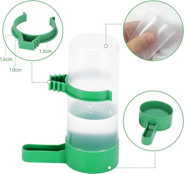 f0a83307c572224c Bird Water Dispenser for Cage, 4pcs Bird Water Bowl 140ml Automatic No Mess Gravity Feeder Bird Watering Supplies for Pet Parrot, Parakeets, Cockatiel, Budgie Lovebirds and Other Birds