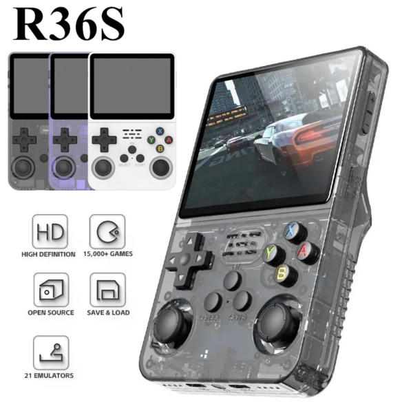 f0abeeace4e14fec R36S Retro Handheld Game Console Linux System 3.5 Inch IPS Screen Portable Pocket Video Player 128GB Games Boy Gift