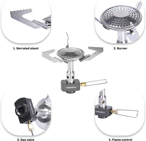 Fire-Maple Buzz Compact Camping Gas Stove | 3100W Mini Pocket Backpacking Cooking Folding Burner | Outdoor Trekking Hiking Mountaineering