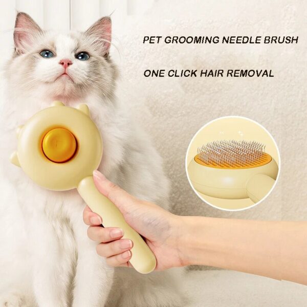 f0bc1ee14da50125 Pet Comb One-Key Hair Removal Brush Magic Massage Grooming Needle Scratcher For Cat Dog Cleaning Care Supplies