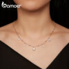 Bamoer Five Princess Waterdrop 3.0 CTTW full Moissanite Necklace Real Sterling Sier D Color Lab Diamond Engagement Jewelry