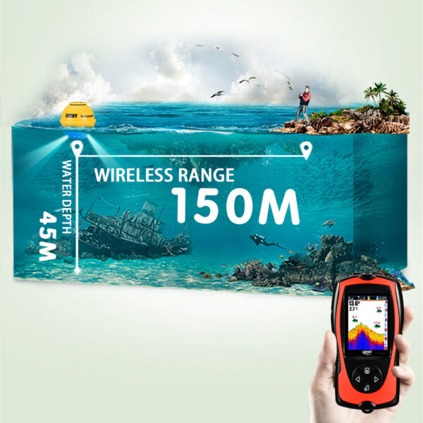 f0cba470b1b2c9b3 Lucky Sonar FF1108-1CWLA Rechargeable Wireless Sensor 45M Water Depth Echo Sounder Fishing Portable Fish Finder