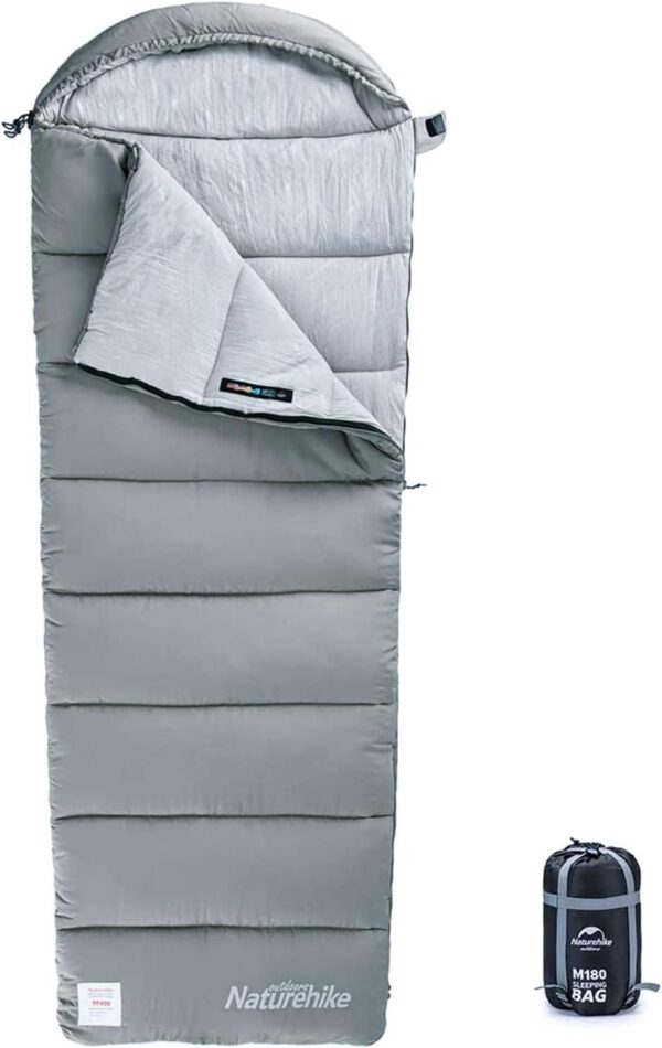 f0d1142245756000 Naturehike Baumwollschlafsack mit Kapuze, 3-Jahreszeiten-Schlafsack, Leicht, Tragbar und Spleißbar, Gefüllt mit M180/M300 HHochwertiger Baumwolle