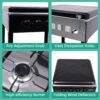 f0d5586ed7627bc2 4 Burner Gas Stove Portable Outdoor Stove with Removable Storage Stand, Heavy Duty Stainless Steel Propane Gas Cooker with Wind Blocking Cover for Camping Picnic Home RV Cooking (no hose)