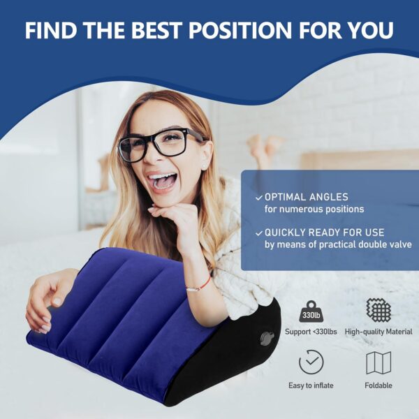 Inflatable Wedge Pillow Camping Cushions – Portable Folding Body Positioners Lightweight Wedge Pillow,Cushion for Yoga,Sleeping,Travel,Reading Lumbar Cushion for Back Pain and Pressure Relief