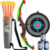 f0db02258c0142ee Bow and Arrow Set, LED Light Up Archery Toys Set for Kids Ages 4-8 8-12, with 10 Suction Cup Arrows, Target & Quiver, Boys