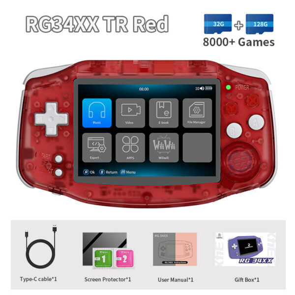 f0de72d8aa0e126e ANBERNIC RG34XX Retro Video Handheld Game Console 3.4" IPS Screen 32G ux 64-bit System Support 5G WiFi Bluetooth HD TV Output
