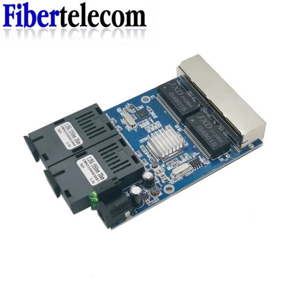 Fiber Switch 4 RJ45 UTP 2 SC Gigabit Fiber Optical Media Converter 2SC 4 RJ45 2G4E Ethernet PCBA board