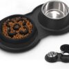 f0e34312347d0def BurgeonNest Dog Bowl Slow Feeder,4 in 1 Dog Food and Water Bowl with Stand Slow Down Eating Dog Puzzle Bowl Set with Non-Skid Silicone Mat for Small Medium Dogs