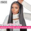 f0e5a1efa7aac20c ISEE Wig Human Hair Ready To Straight Glueless Preplucked Wear And Go 6X4 HD Front Wigs PreCut Lace