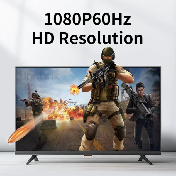 Unnk 50M HDMI Wireless Transmitter Receiver Video Extender Camera Laptop PC to TV Mirror Adapter 1080P 60Hz Display Dongle