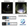 USB Rechargeable Flashlight With LED Built in 1200mAh Lithium Battery Waterproof Camping Light Zoomable Torch