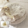 Pet Dog Round Plush Semi-Enclosed Cat Nest for Deep Sleep Comfort In Winter Cats Bed Little Mat Basket Soft Kennel