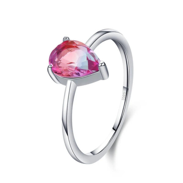 f0f3ab83d443b1de Modian Fashion Cocktail Color Ring Pure 925 Sterling Silver 6 Shape Geometric Tourmaline Finger Rings for Women Fine Jewelry