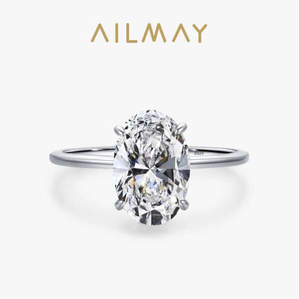f0fbf0ac18db1a60 Ailmay 3CT Wedding Ring Sterg Sier Oval Clear Zirconia Engagement Rings For Women Fine Jewelry Valentine's Day GIFT
