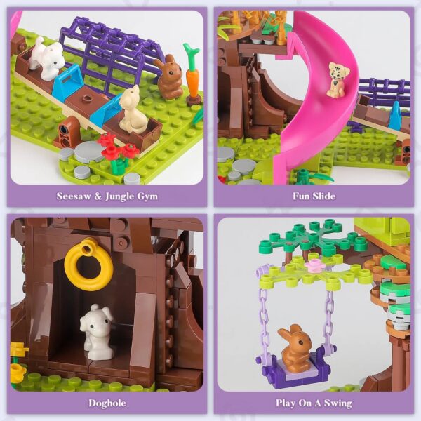 f0fd7c334e45ca24 Tree STEM Toy Creative Construction Set 642PCS Forest House Building Bricks Treehouse Animals with Box