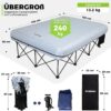 f11ba2602364ed2e FUNDANGO Campingbett Luftmatratze 2 Personen mit Gestell, Camping luftbett mit pumpe Beistelltisch,Aufblasbare Matratze mit Tragetasche, Gästebett für Reisen Angeln Camping Indoor