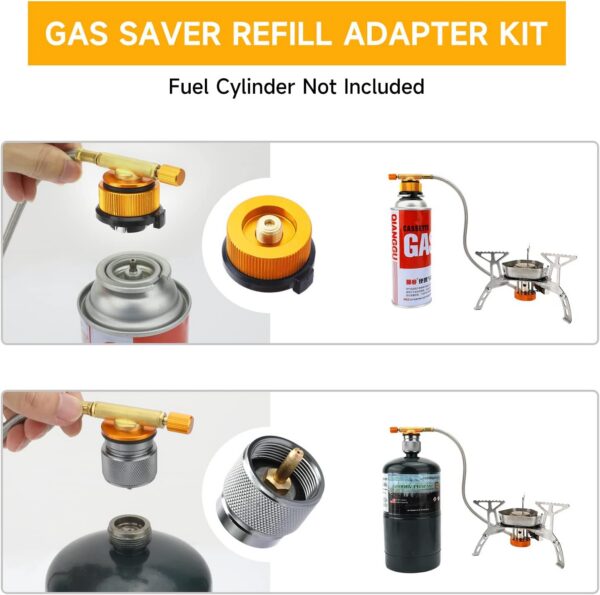 SAN LIKE 2pcs Camping Stove Adapter Butane Canister Adapter EN417 Lindal Valve Canister Shifter Propane Adapter Isobutane Fuel Canister with Exhaust Air Pressure Button