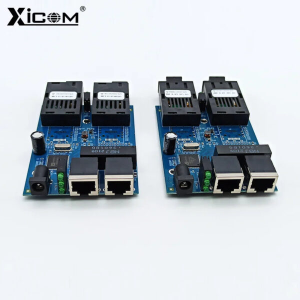 f13647901c566754 5pcs 100/1000M Ethernet Fiber Optic Switch SC Simplex placa metro fibra 2 Fiber 2 RJ45 Singlemode Switch Optic Converter PCBA