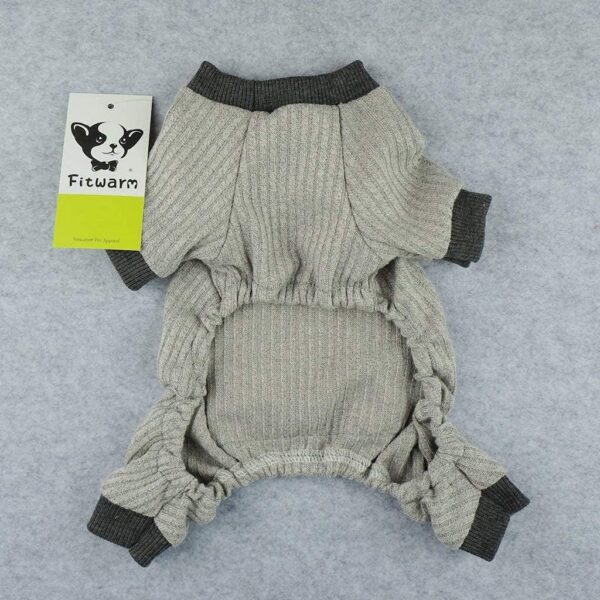 f13abdb1dc9fcae1 Knitted Dog Pajamas, Dog Clothes for Small Dogs Girl Boy, Pet Onesie with Feet, Cat Outfit, Light Grey, Small