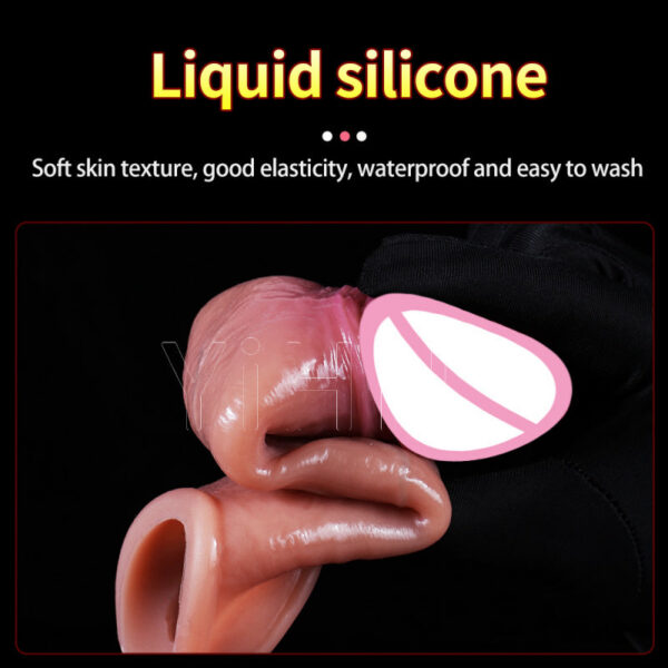 Silicone Condoms For Men Dick Delay Ejaculation Sex Toys Enhancer Extender Reusable Condom Sexhine Male Maturbator