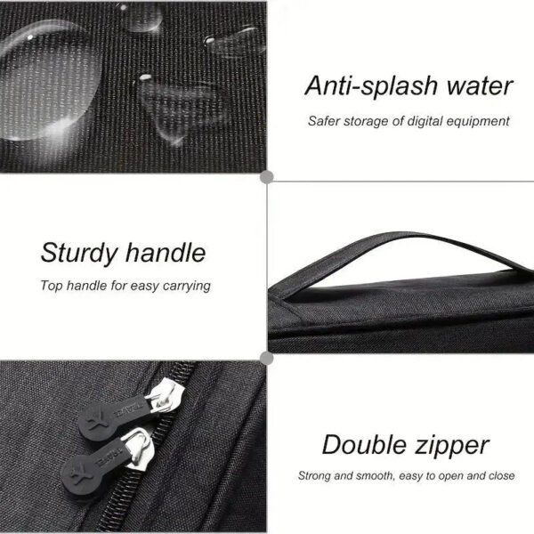 Waterproof Digital Electronic Portable USB Data Line Charger Plug Storage Bag Travel Cable Organizer
