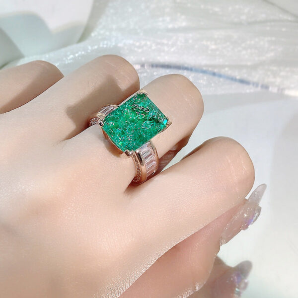 NEW Fashion Gold S Sier Emerald Paraiba Couples Ring For Women Full Diamond Zircon Engagement Gift Jewelry