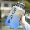2.2L Large Capacity Sports Bottle Outdoor Fiess Kettle Gradient Plastic Water Cup Students Portable Big Ton Barrel