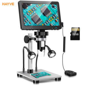 f13f48f1949372f4 Hayve 7‘’ Digital 1200X Zoom 12MP HD Electronic Microscopes Camera Magnifier for Soldering Phone Repair Microscope