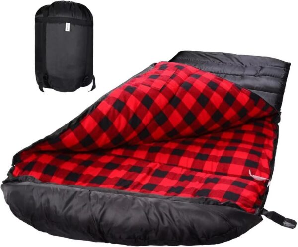 f150846c82358b6a Mcota Cotton Flannel Sleeping Bag for Adults, 100% Cotton Lining Sleeping Bag for Camping, Hiking, Backpacking Travel, Lightweight & Portable,3-4 Season Warm Weather Use