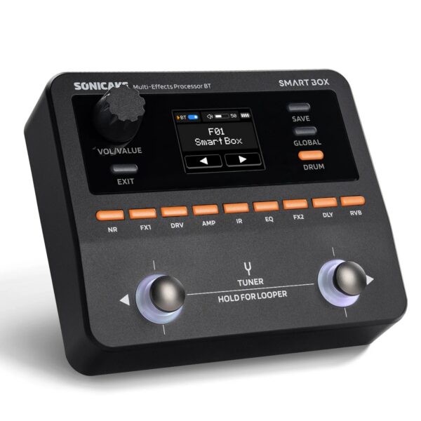 SONICAKE Smart Box Multi-Effects Processor for Guitar Bass 130+ Effects NAM/IR Support, Looper, Built-in Tuner/Metronome QME-20