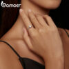 BAMOER D Color Ring For Women Diamond Moissanite Rings Sterling Sier Engagement Bands Fine Jewelry