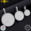 20/30/40mm Round D Color VVS Moissanite Pendant Sterling Sier Necklaces Iced Out Shining Passed Diamond Test Wholesale