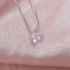 Hot New Sterling Sier Flash Diamond Necklace Simple Zircon Water Drop Pendant Feminine Clavicle Chain Fashion Jewelry Gift
