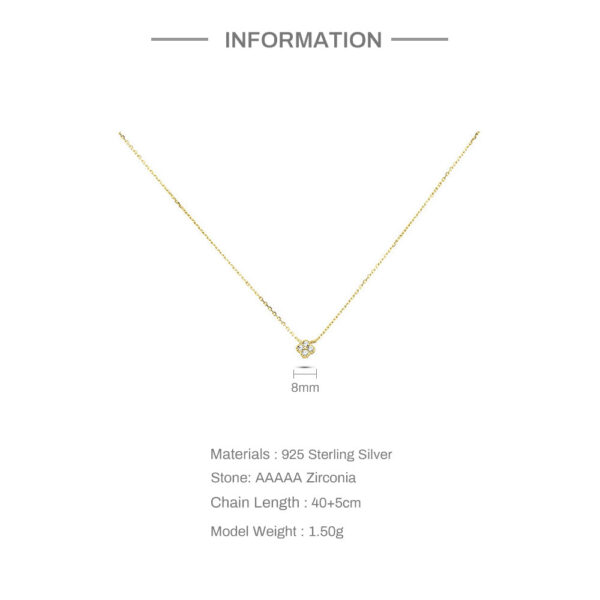 CANNER Real Sterling Sier Diamond Turquoise Flower Pendant Necklaces Chain for Women Wedding Jewelry Gifts Collares Choker