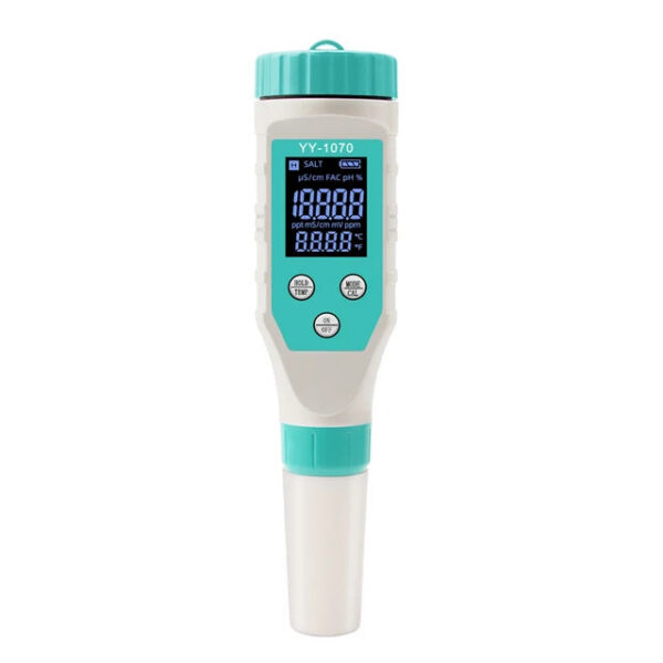 f18d3ef42715bff1 7 in 1 PH/Free Chlorine/ORP/EC/TDS/Salt/Temp pH Meter Swimming Pool Saity Tester IP67 Waterproof for Aquarium Aquaculture Spa