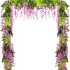 Lvydec Wisteria Artificial Flowers Garland, 4 Pcs Total 28.8ft Artificial Wisteria Vine Silk Hanging Flower for Home Garden Outdoor Ceremony Wedding Arch Floral Decor (Pink)