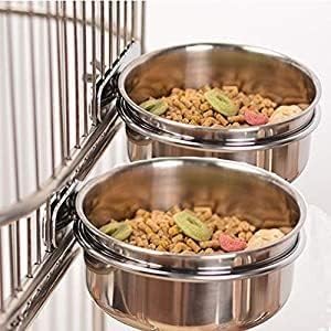 f197dbb00bad7274 Pet Feeder Water,10oz 20oz 30oz Bird Hamster Small Animal Cup with Holder,Stainless Steel 10oz Cage Coop Hook Cup for Small Animal Cage Bowl (10oz Stainless Steel Bowl)
