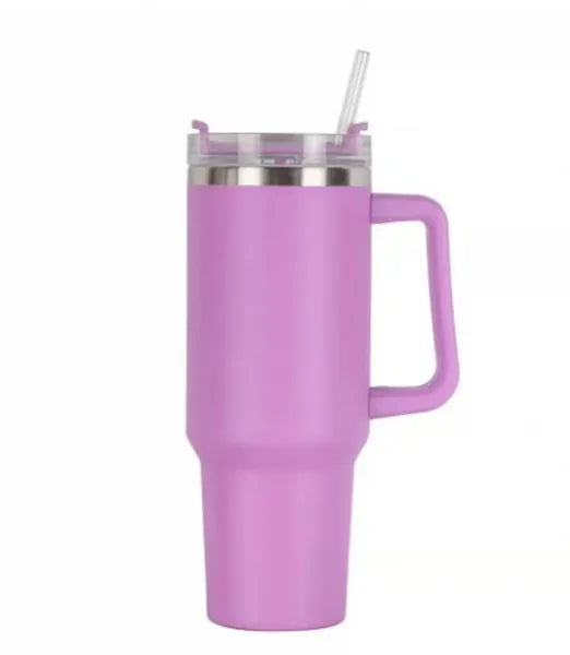 f19df18820abde3d Ready To Ship 40oz Hot Pink Mugs With Handle Insulated Tumblers Lids Straw Stainless Steel Coffee Thermos Cups
