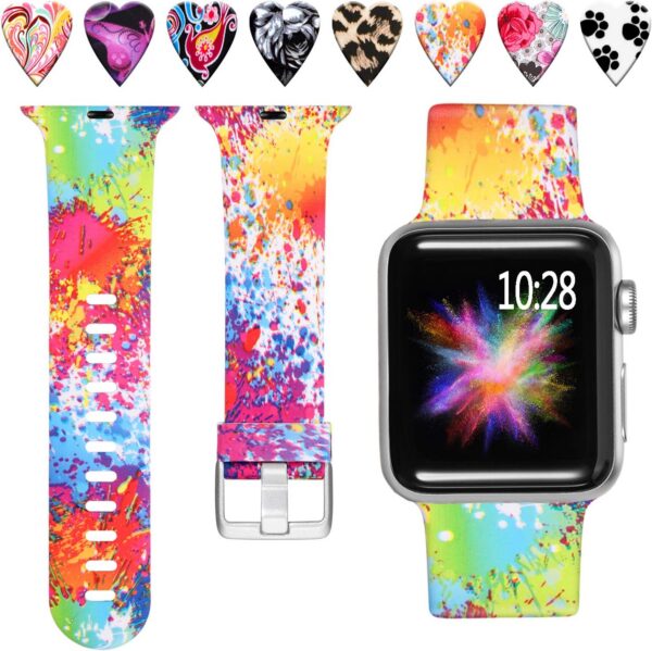 Laffav Compatible with Apple Watch Band 41mm 40mm 38mm iWatch Series 9 & Ultra 2 & SE & Ultra & Series 8/7/6/5/4/3/2/1 for Women Men, Colorful Jellyfish, M/L
