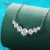 Smyoue 1.7-5CTTW All Moissanite Necklace for Women Smile Princesses Sparkling Diamond Pendant S Sterling Sier Plated PT950